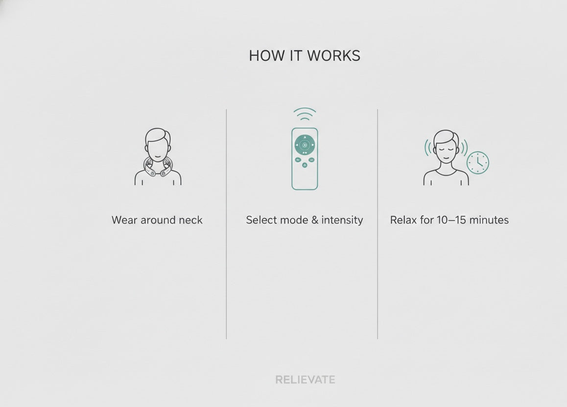 RELIEVATE EMS Neck & Shoulder Massager with Heat for Pain Relief & Relaxation