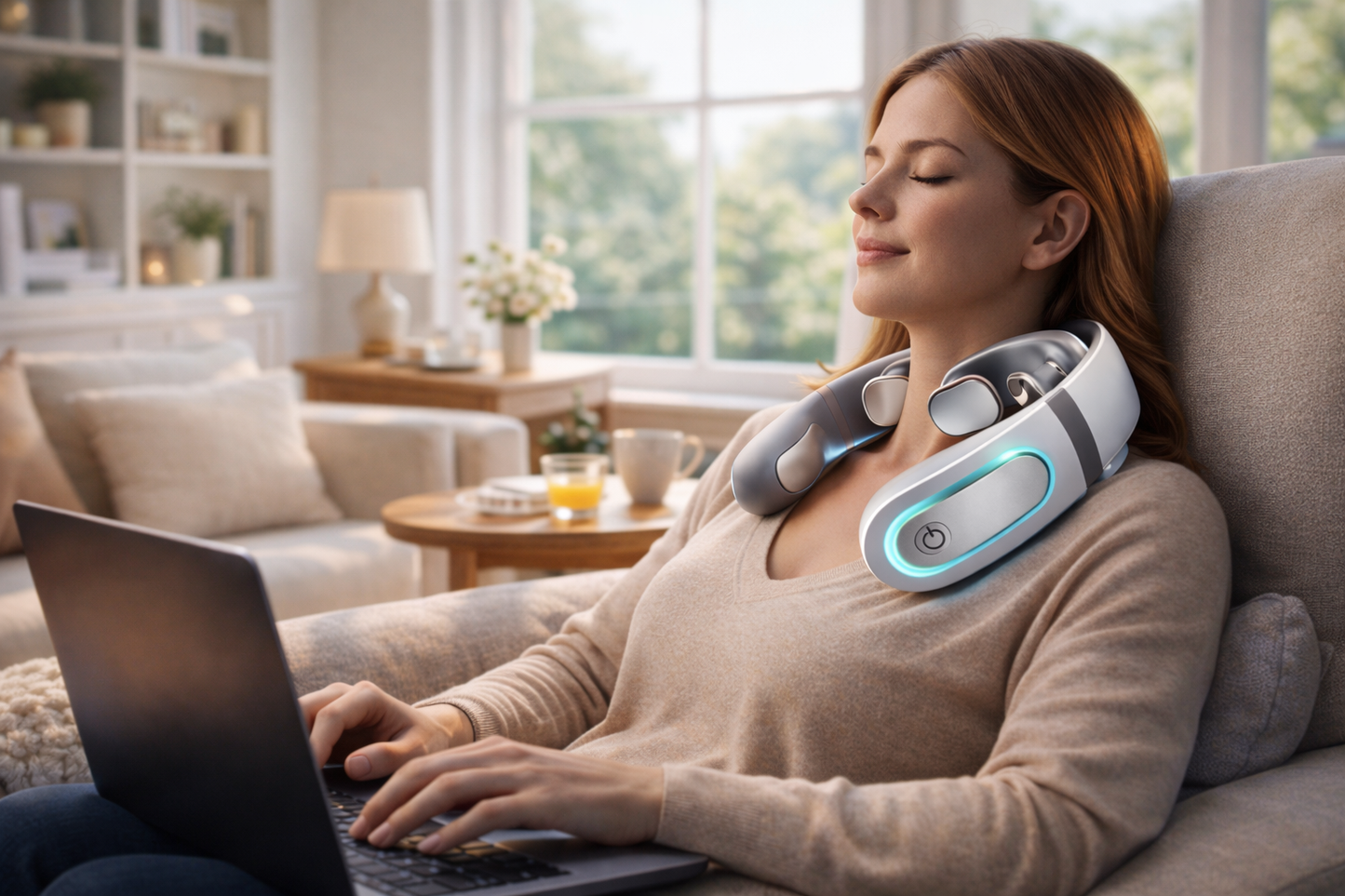 RELIEVATE EMS Neck & Shoulder Massager with Heat for Pain Relief & Relaxation