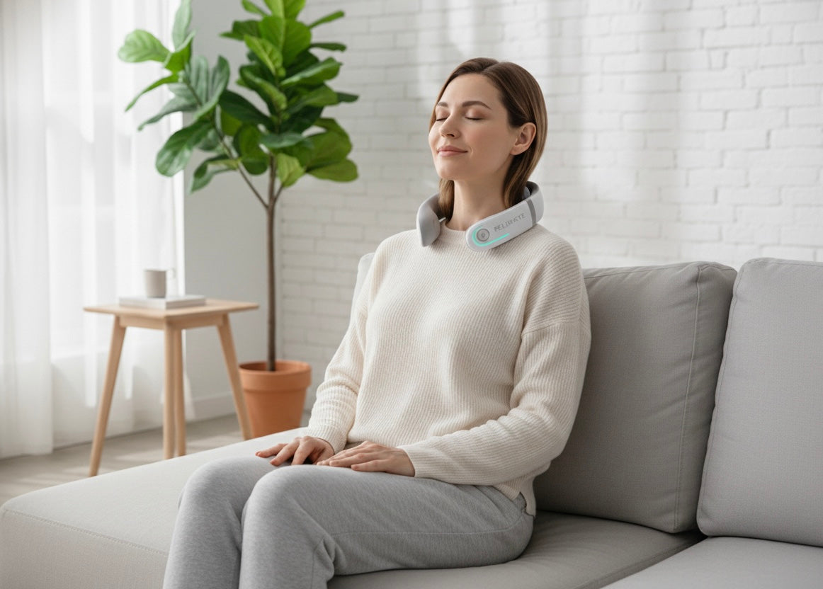 RELIEVATE EMS Neck & Shoulder Massager with Heat for Pain Relief & Relaxation