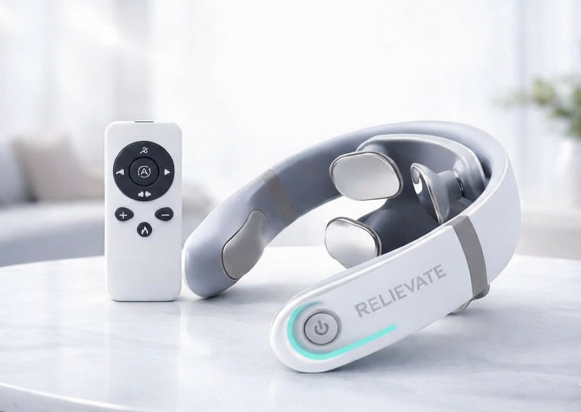 RELIEVATE EMS Neck & Shoulder Massager with Heat for Pain Relief & Relaxation